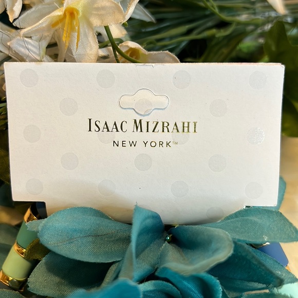 NWT ISAAC MIZRAHI New York Necklace Blue & Gold with Blue Acrylic/Stones - Picture 4 of 5